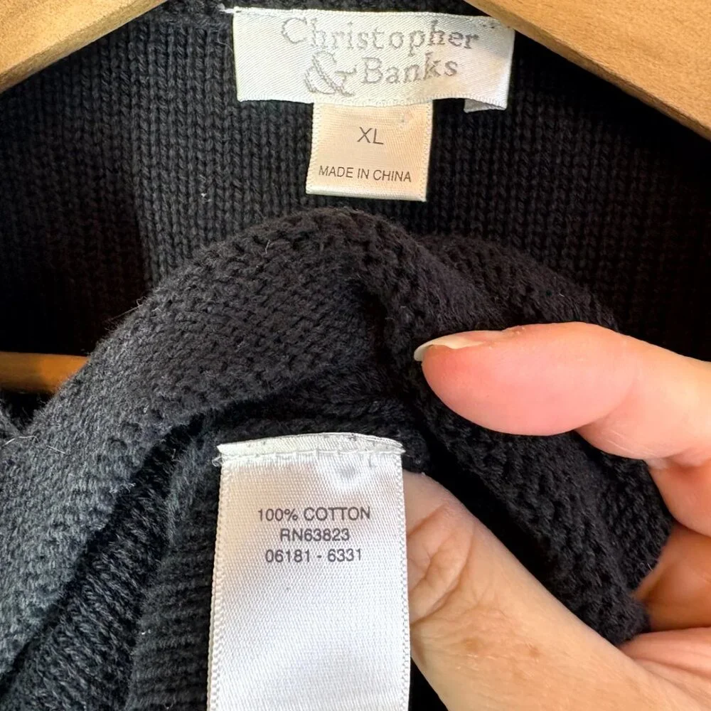 Christopher & Banks Babydoll Short Sleeve Knit Cardigan - Picture 4 of 5